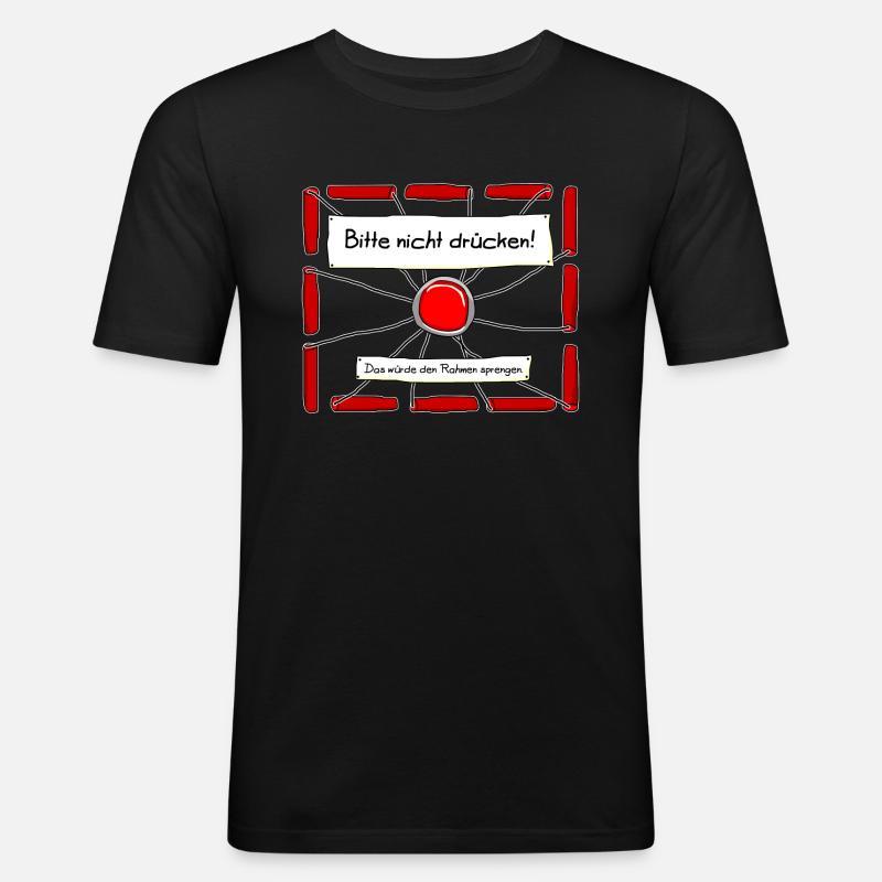Dynamit - Bitte Abstand halten. - Männer Slim Fit T-Shirt - Schwarz