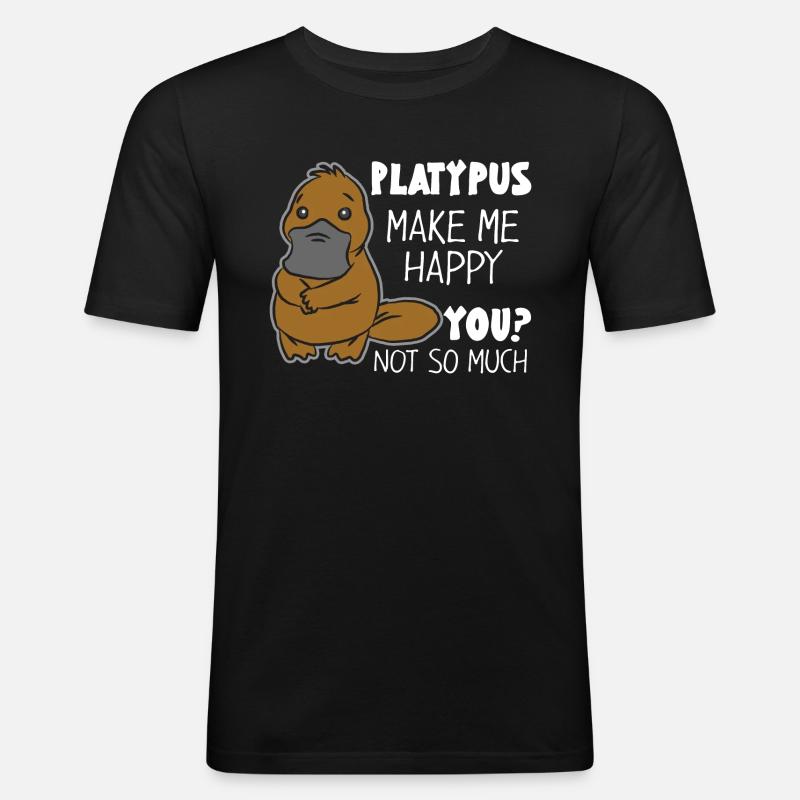Schnabeltier - Männer Slim Fit T-Shirt - Schwarz