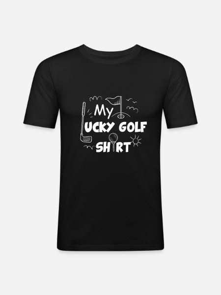 My Lucky Golf Shirt Golfing Sport - Men's Slim Fit T-Shirt - black