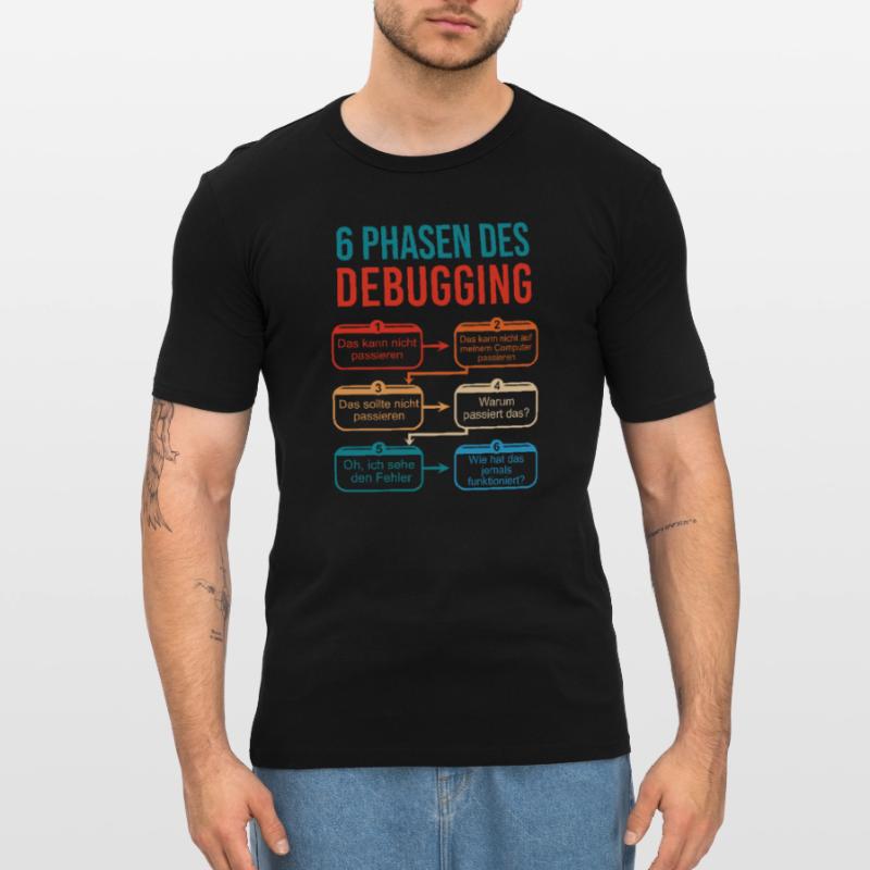 6 Phasen des Debugging für Programmierer Männer Slim Fit T-Shirt