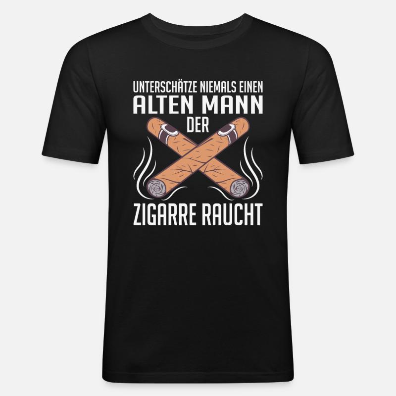 Zigarren Cigarren Zigarren Zigarrenschneider - Männer Slim Fit T-Shirt - Schwarz