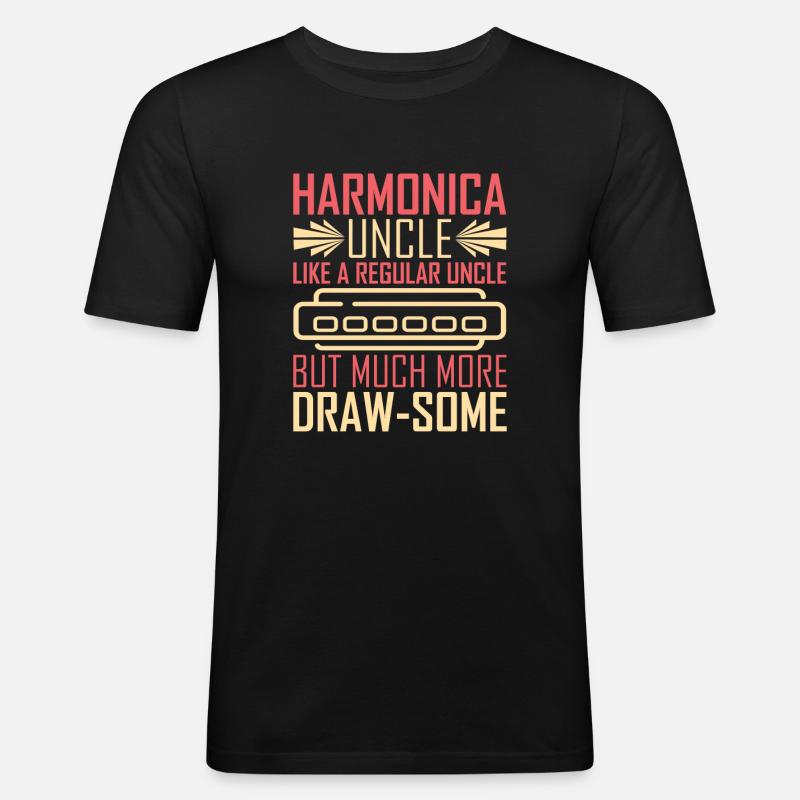 Harmonica harmonica player Uncle - Men's Slim Fit T-Shirt - black