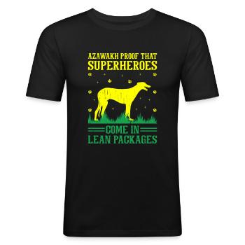 Azawakh Hundebesitzer Arabischer Windhund Tuareg Sloughi - Männer Slim Fit T-Shirt - Schwarz - Vorne - Nik (191cm)