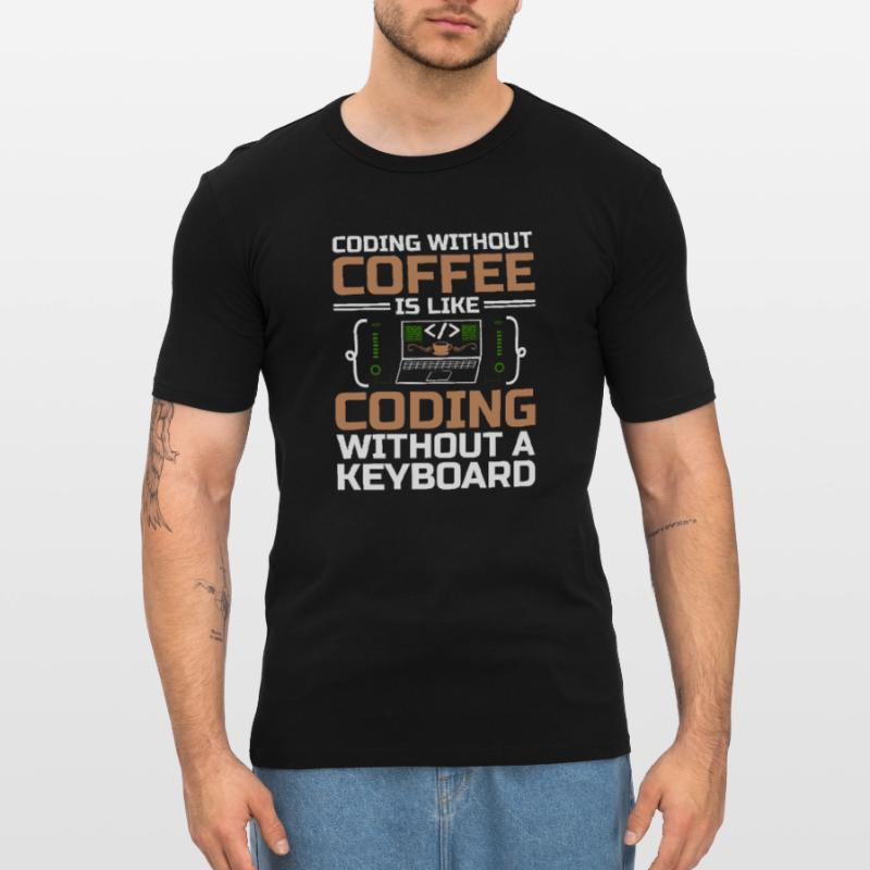 Kaffee-Codierung Programmierer Programmierer Entwickler Nerd Coff Männer Slim Fit T-Shirt