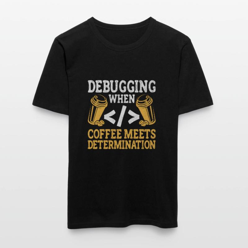 Café Codage Programmeur Codeur Développeur Nerd Coff T-shirt près du corps Homme