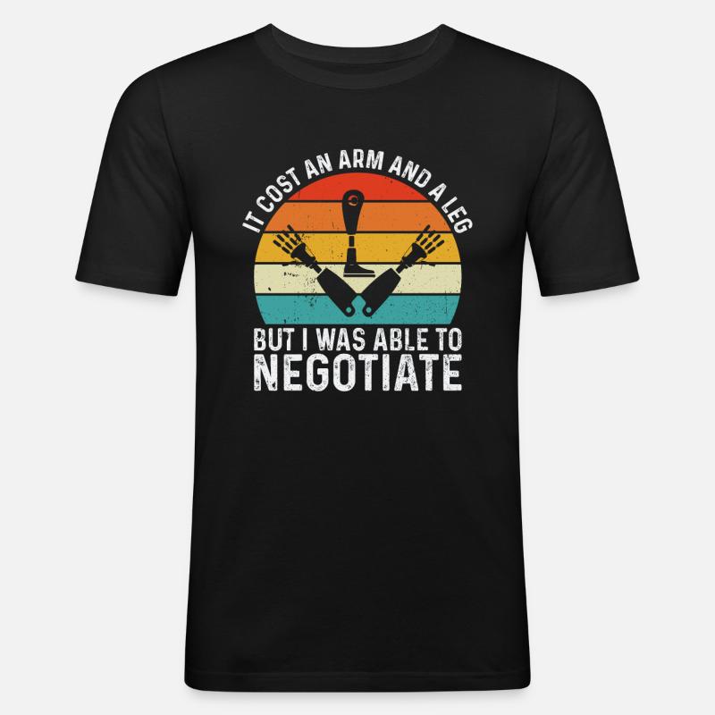Amputation Verlorenes Bein - Männer Slim Fit T-Shirt - Schwarz