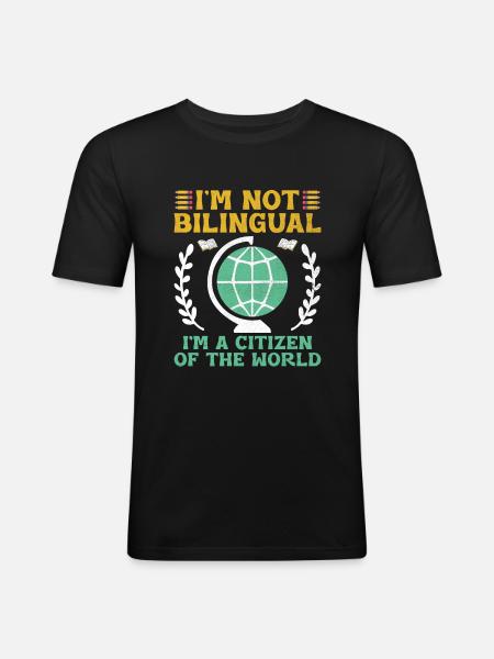 Fremdsprachenlehrer Schule Sprachlehrer - Männer Slim Fit T-Shirt - Schwarz
