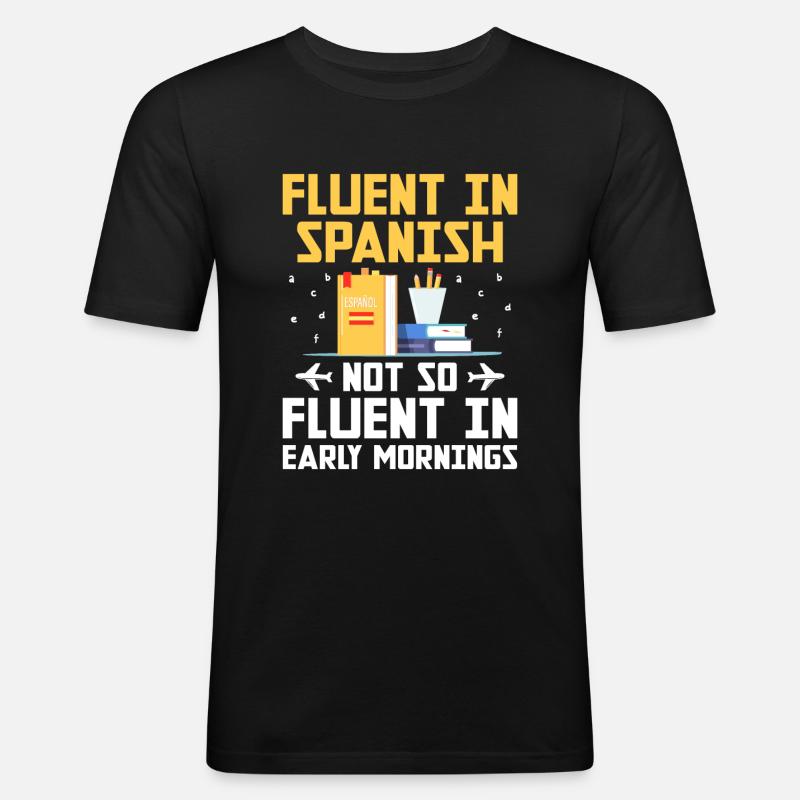 Fremdsprachenlehrer Schule Sprachlehrer - Männer Slim Fit T-Shirt - Schwarz
