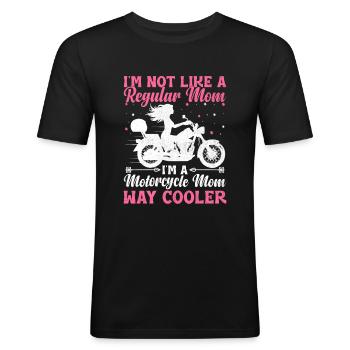 Je ne suis pas comme une maman ordinaire, je suis une maman à moto - T-shirt près du corps Homme - noir - Devant - Nik (191cm)