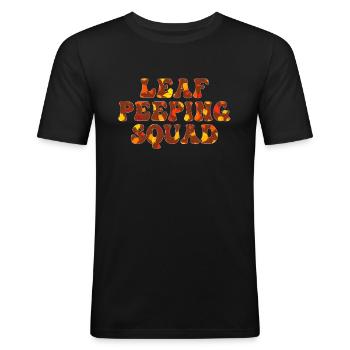 Blattpeeper Autumn Foliage Autumn Peeper - Men's Slim Fit T-Shirt - black - Front - Nik (191cm)