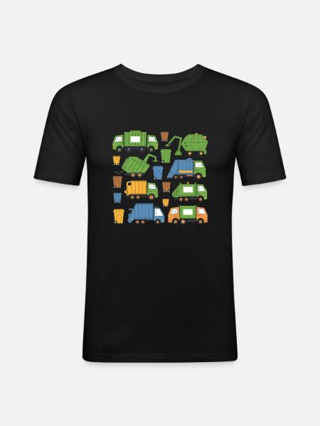 Müllabfuhr Müll Müll sammeln - Männer Slim Fit T-Shirt - Schwarz