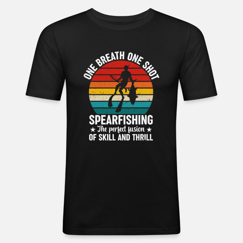 Speerfischen Speerfischerfischer Speerfishing - Männer Slim Fit T-Shirt - Schwarz