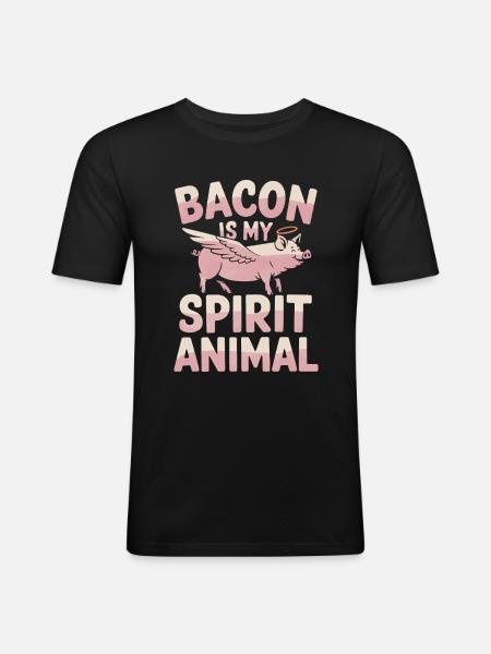 Speck Ist Mein Geisttier - Männer Slim Fit T-Shirt - Schwarz