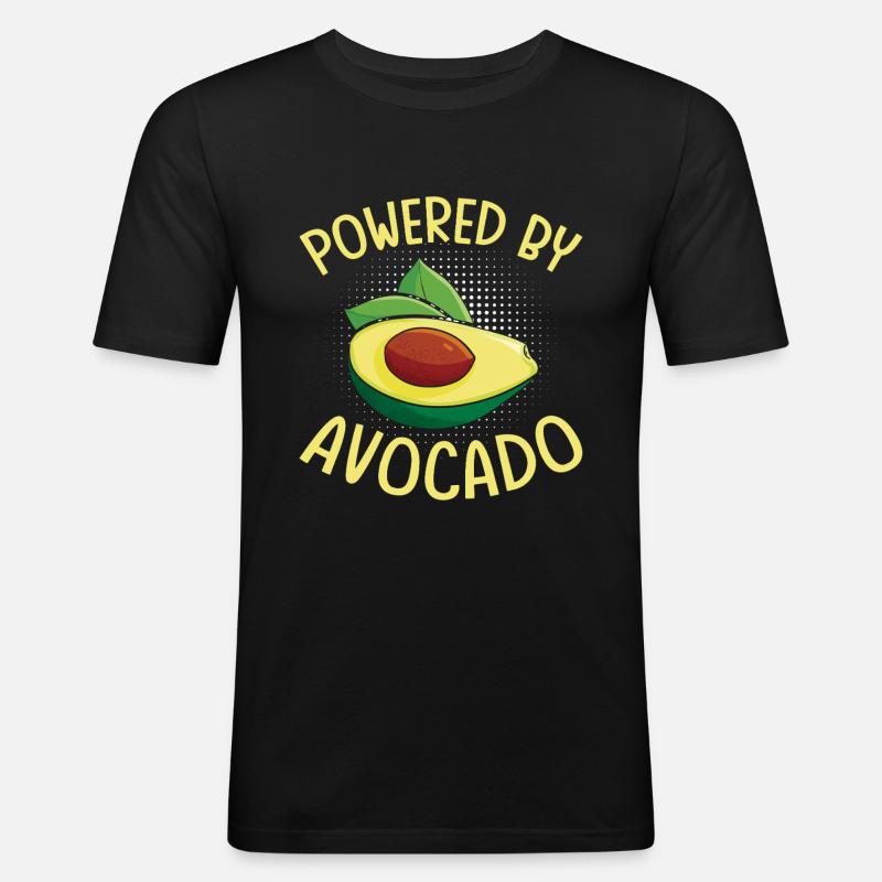 Angetrieben Von Avocado - Männer Slim Fit T-Shirt - Schwarz