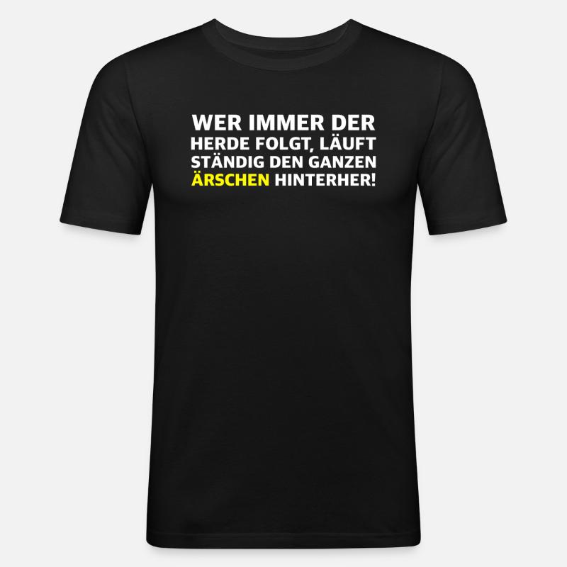 Mitläufer | - Männer Slim Fit T-Shirt - Schwarz