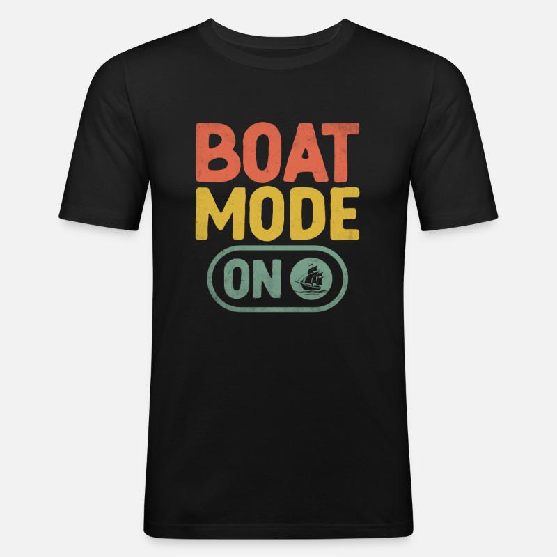 Bootsmodus auf dem Paddelboot - Männer Slim Fit T-Shirt - Schwarz