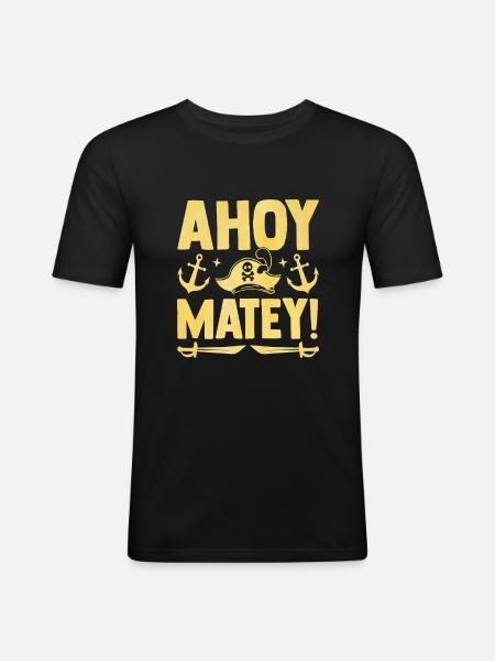 Ahoy Matey Pirate Youth Design - Men's Slim Fit T-Shirt - black