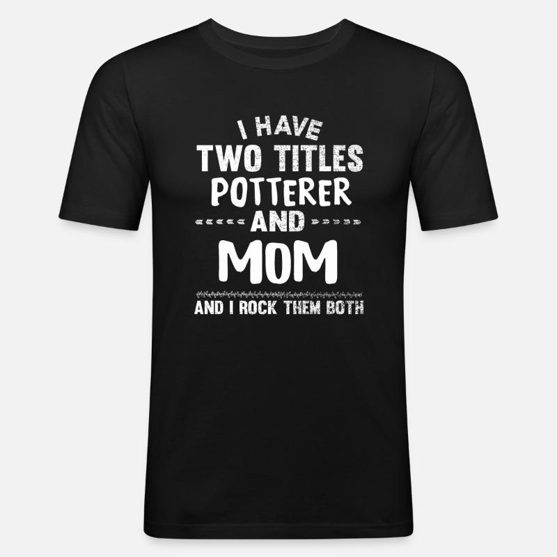 Töpferin - Männer Slim Fit T-Shirt - Schwarz