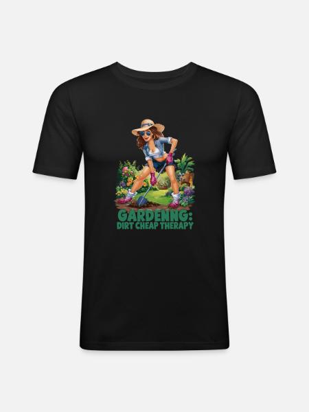 Lustige Gartenarbeit Spruch - Männer Slim Fit T-Shirt - Schwarz