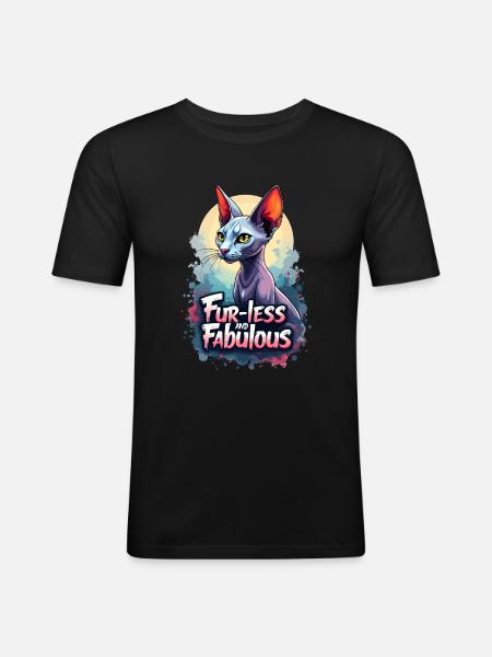 Fur-less and Fabulous - Männer Slim Fit T-Shirt - Schwarz
