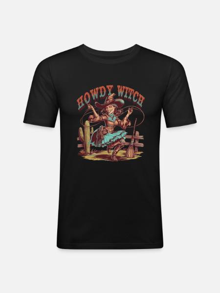Howdy Witch Lasso Artwork - Men's Slim Fit T-Shirt - black