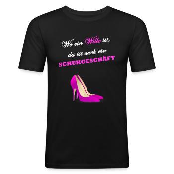 Shopping Queen - Men's Slim Fit T-Shirt - black - Front - Nik (191cm)