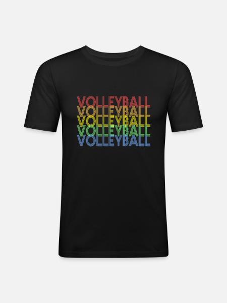 Volley-ball retro - T-shirt près du corps Homme - noir