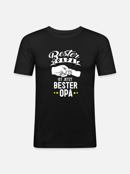 Geschenk fuer Papa Opa - Männer Slim Fit T-Shirt - Schwarz