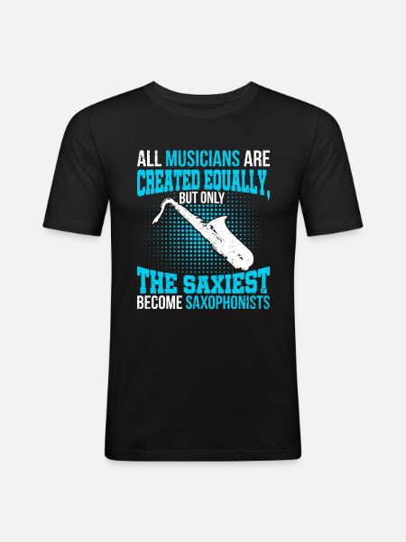 Saxophone Saxophonist - Men's Slim Fit T-Shirt - black