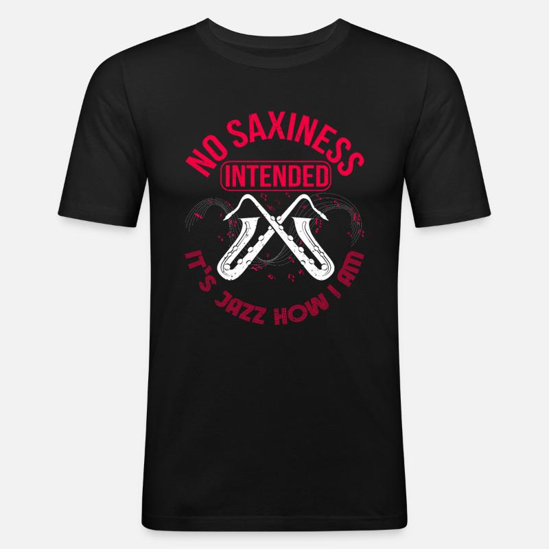 Saxophon Saxophonist - Männer Slim Fit T-Shirt - Schwarz