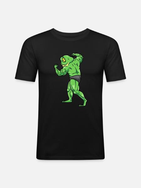 Frog Fitness Gym Motivation - Men's Slim Fit T-Shirt - black