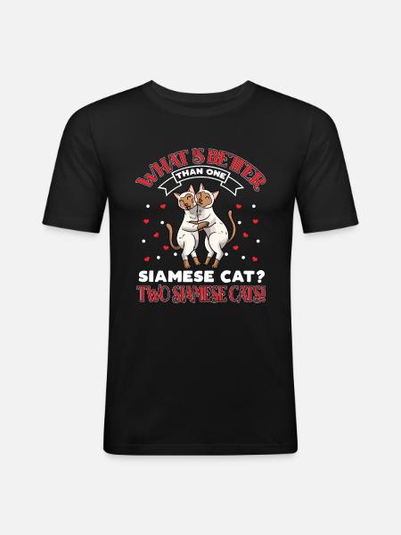 Siamese cat lovers - Men's Slim Fit T-Shirt - black