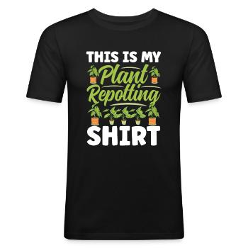 Amoureux des plantes Jardinage Jardiniers - T-shirt près du corps Homme - noir - Devant - Nik (191cm)