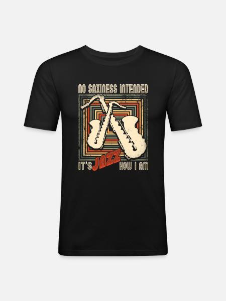 Saxophone Saxophone player - Men's Slim Fit T-Shirt - black