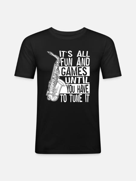Saxophone Saxophone player - Men's Slim Fit T-Shirt - black