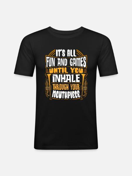 Trompeter Trompete Instrument Blechblasmusik - Männer Slim Fit T-Shirt - Schwarz