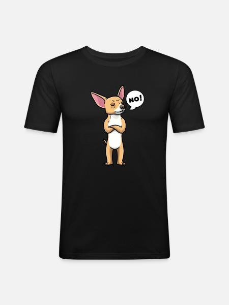 Chiweenie Chien - T-shirt près du corps Homme - noir