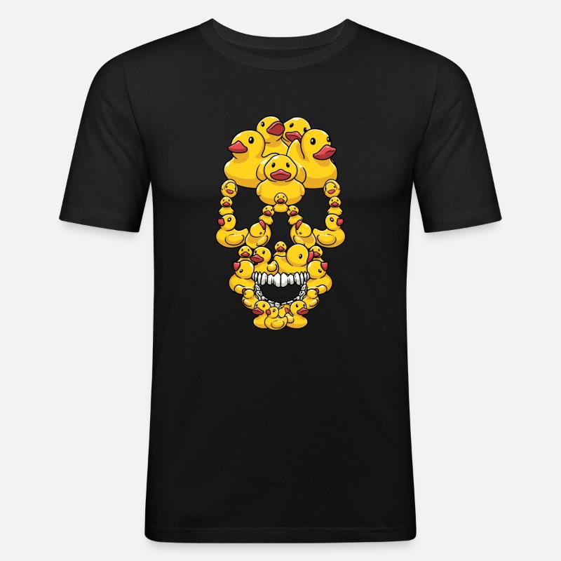 Funny Rubber Ducks Skull - Men's Slim Fit T-Shirt - black