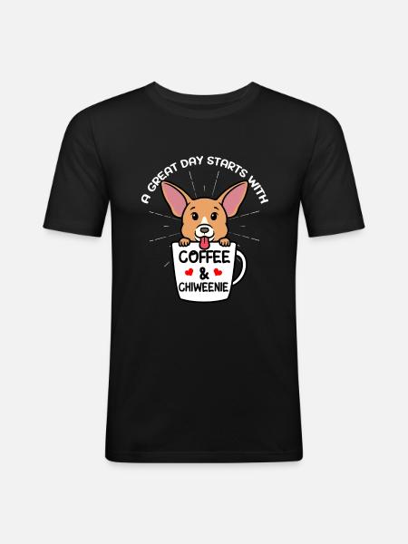 Chiweenie Chien - T-shirt près du corps Homme - noir