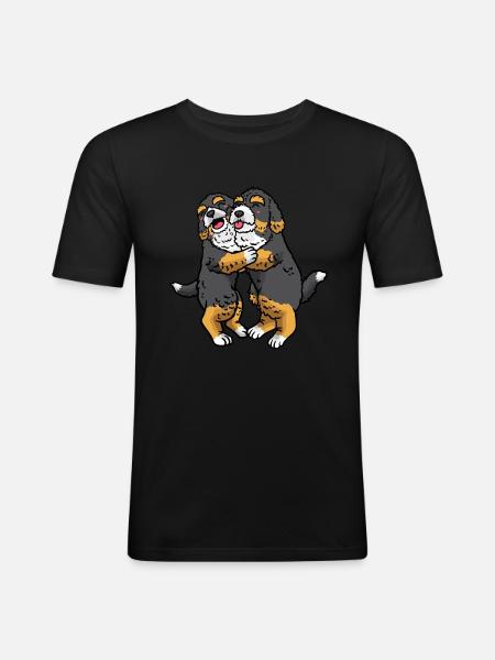 Bernedoodle Lovers Dog Propriétaire - T-shirt près du corps Homme - noir