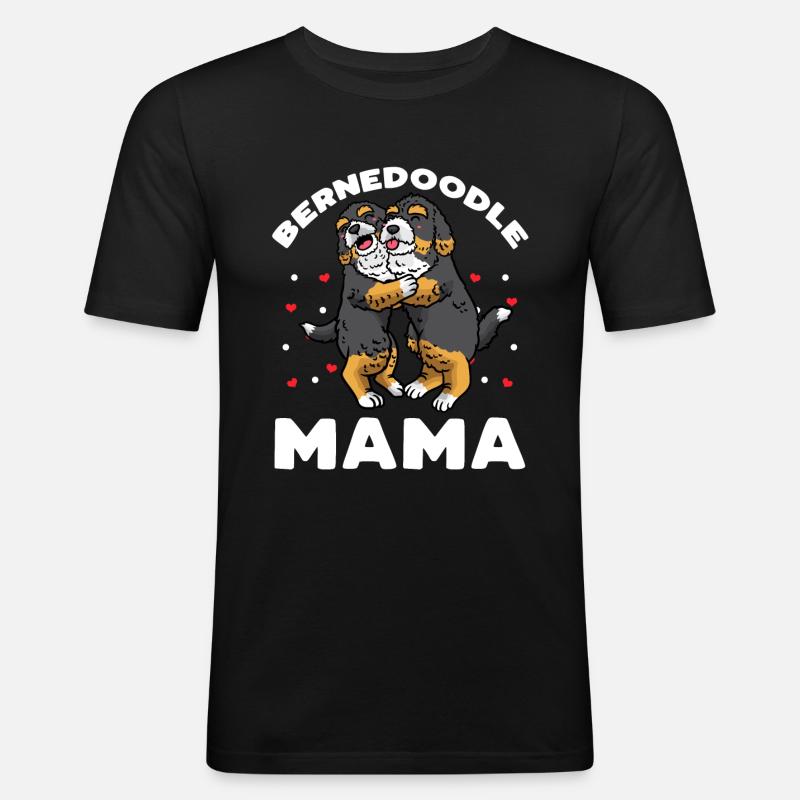 Bernedoodle Mama - Männer Slim Fit T-Shirt - Schwarz