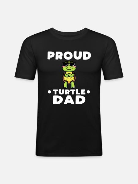 Proud turtle daddy - Men's Slim Fit T-Shirt - black