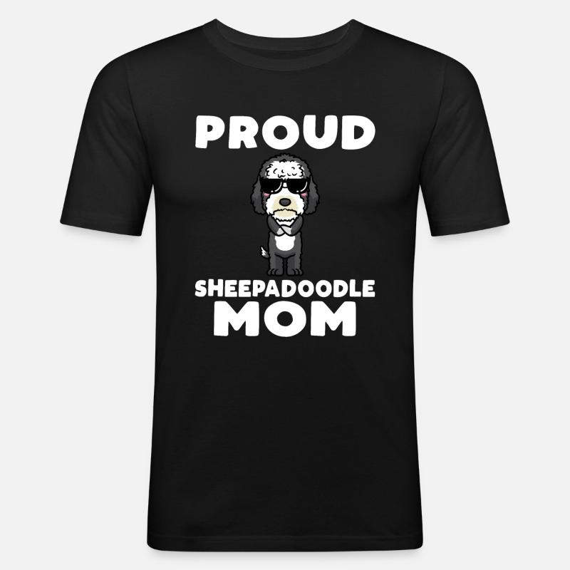 Sheepadoodle Hund - Männer Slim Fit T-Shirt - Schwarz