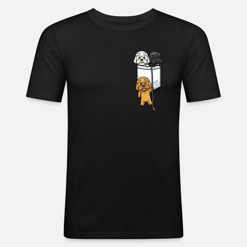 Cockapoo Dog In Bag - Men's Slim Fit T-Shirt - black