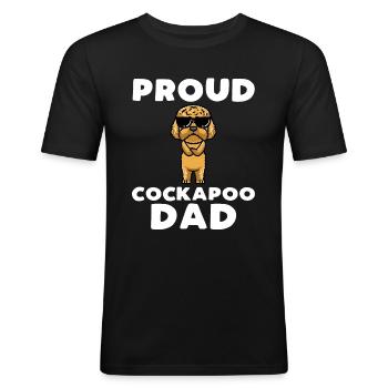 Cockapoo Chien - T-shirt près du corps Homme - noir - Devant - Nik (191cm)