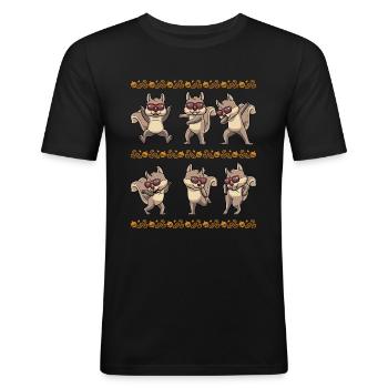 Écureuil cabré avec des lunettes de soleil rongeur - T-shirt près du corps Homme - noir - Devant - Nik (191cm)