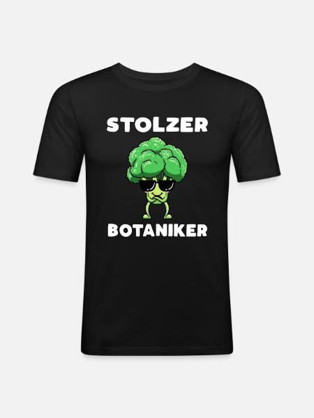 Stolzer Botaniker - Männer Slim Fit T-Shirt - Schwarz