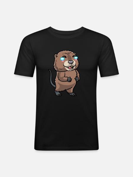 Cute muskrat - Men's Slim Fit T-Shirt - black