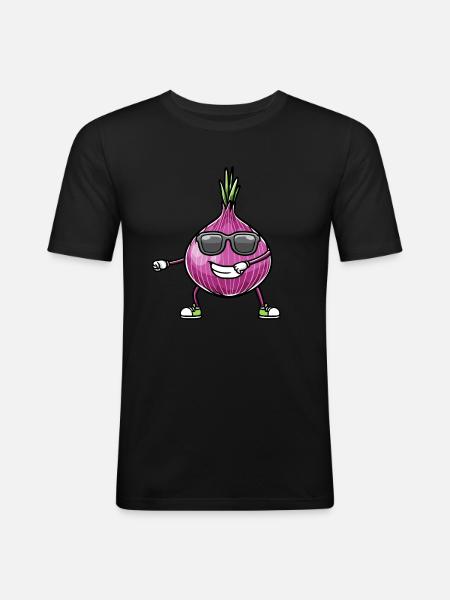 Red Onion Vegetables - Men's Slim Fit T-Shirt - black