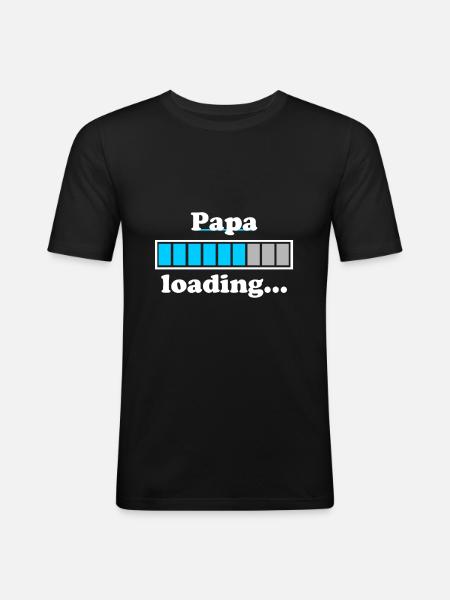 Papa loading ... - Men's Slim Fit T-Shirt - black